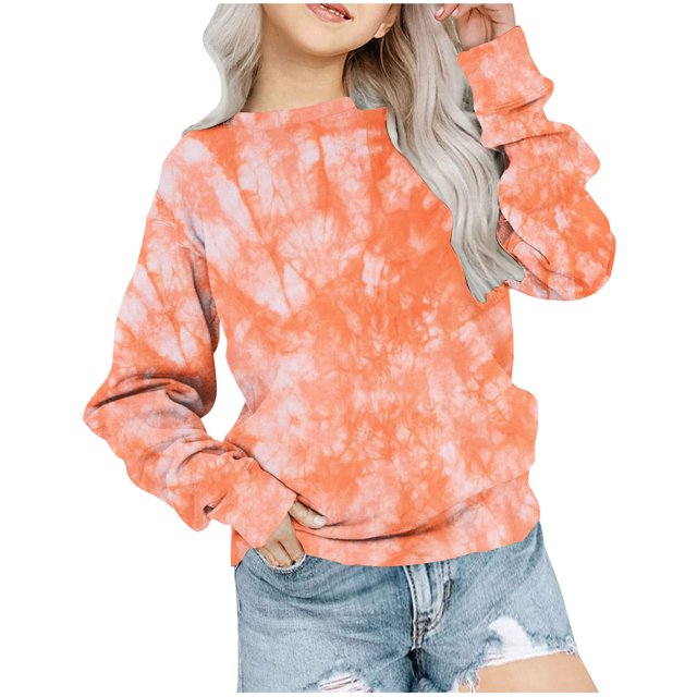 Yuyuzo Chandails en Molleton pour Filles Col Rond Manches Longues Décontracté Confortable Bloc de Couleur Pull d'Automne