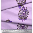thumbnail image 3 of Soimoi Poly Georgette Fabric Leaves & Floral Block Print Fabric by The Yard 42 Inch Wide, 3 of 3