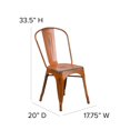thumbnail image 4 of Bowery Hill Metal Dining Chair in Distressed Orange, 4 of 7