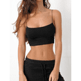 thumbnail image 1 of FOCUSNORM Women Sling Top Solid Color Crop Low Chest Sexy Bodycon Top Clothes, 1 of 5
