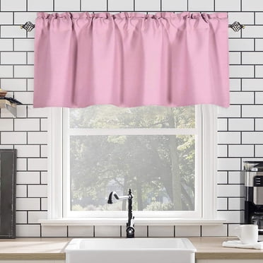 EARKITY Valance Curtain For Kitchen Black Out Window Curtains For Living Dining Room Window Valance 57×18inches