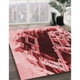 thumbnail image 3 of Ahgly Tapis Rectangulaire Lavable en Machine Intérieur Transitionnel Rouge Canneberge, 4 Pieds x 6 Pieds, 3 of 7