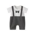 thumbnail image 1 of MeetoTime Combinaisons pour Bébés Garçons Filles Imprimé Col Rond Manches Courtes T-Shirt Barboteuses Vêtements d'Été pour Bébés, 1 of 4