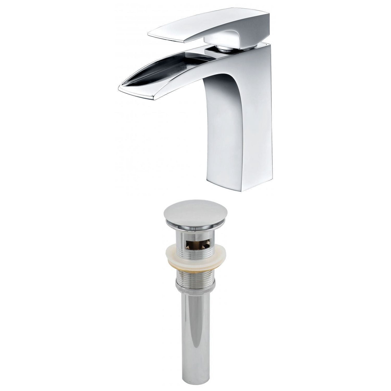 American Imaginations 2.5-in. W Bathroom Faucet Set Chrome AI-2025