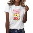 thumbnail image 2 of Weiqiqre Summer Outfits for Women Happy Easter T Shirt Easter Bunny Shirt Cute Rabbit Graphic Tee Gift Spring Tees Tops, 2 of 4