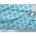thumbnail image 2 of Soimoi Blue Poly Georgette Fabric Curve Hand Drawn Fabric Prints By Yard 42 Inch Wide, 2 of 3