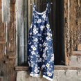 thumbnail image 2 of yoeyez Rompers for Women Summer,Ladies Print Summer Plus Size Long Jumpsuits Sleeveless Adjustable Straps Backless Overalls Jumpsuits With Pockets Blue,XL, 2 of 6