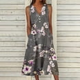 thumbnail image 2 of EQWLJWE Robes pour Femmes 2023 Élégantes Robe d'Été pour Femmes Design Décontracté Robe Dégradée Sans Manches Col en V Longue Robe Liquidation Robes pour Femmes, 2 of 6