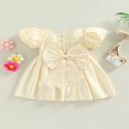 thumbnail image 4 of Enfants Princesse Robe Broderie Florale Cou Manches Courtes une Seule Pièce pour l'Été 6 Mois-5 Ans, 4 of 7