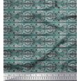 thumbnail image 1 of Soimoi Tissu Poly Georgette Rayé, Feuilles & Floral Imprimé au Mètre 42 Pouces de Large, 1 of 3