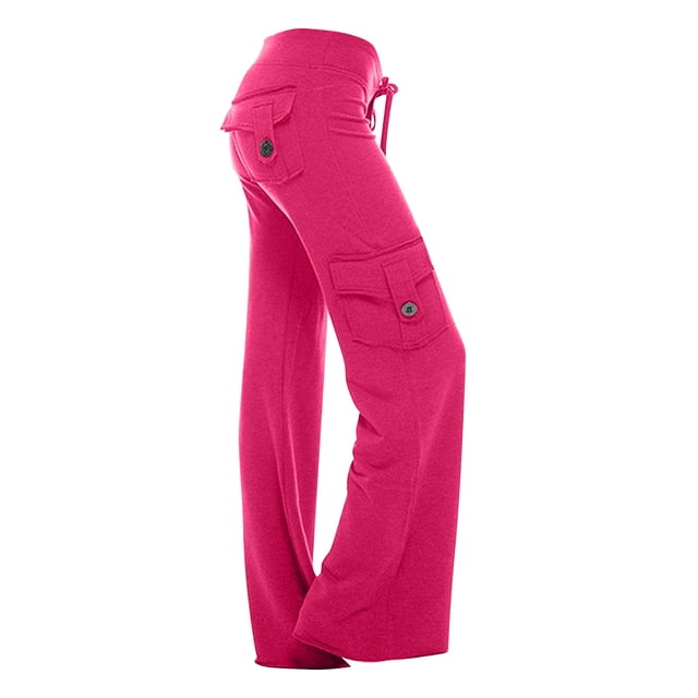 AherBiu Pantalon Cargo Grande Taille pour Femmes Taille Haute Extensible Ample Randonnée Jambes Larges Extérieur