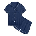 thumbnail image 4 of Toddler Boy Pajamas Set Solid Color Button Down Solid Tops T Shirt Set Classic Pajamas Set Pajamas Girls 2-3 Years Kids Clothes, 4 of 4