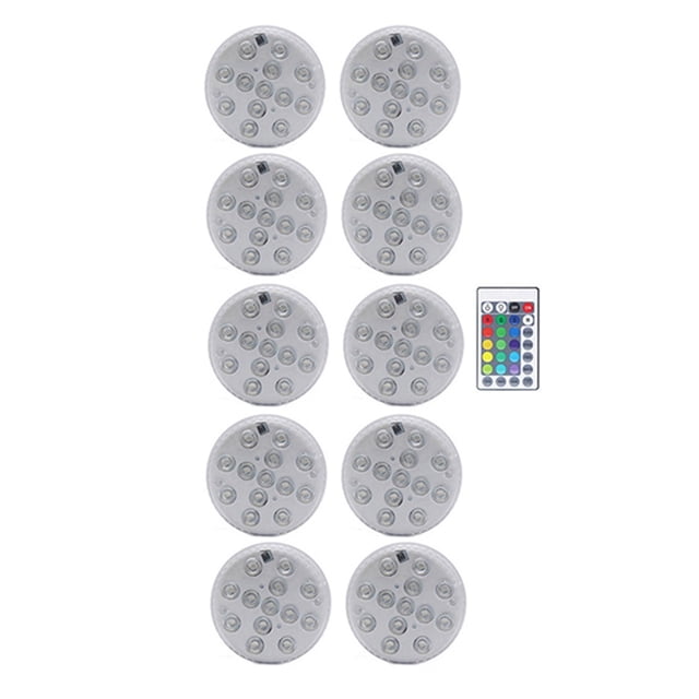 13 LED RGB Submersible Light With Magnet And Suction Cup Swimming Pool Light Underwater Tea Night Light For Pond ,Easy to Install