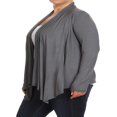 thumbnail image 2 of Women‘s Plus Size Solid Casual Long Sleeve Drape Front Open Jacket Cardigan, 2 of 4