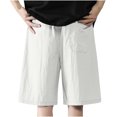 thumbnail image 3 of Diufon Men's Athletic Shorts Cotton Linen Drawstring Waisted Outdoor Sport Shorts Spring Summer Shorts with Pockets, 3 of 5