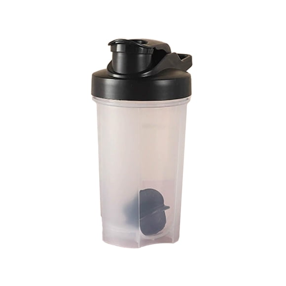 yulier Bouteille Shaker pour Mélanges de Protéines, 500 ml, Bouteilles Shaker pour Protéines avec Échelle, Bouteille Mélangeuse, Bouteille à Protéines, Gobelet Shaker Portable pour Boisson de Pré-Entraînement au Lactosérum, Noir