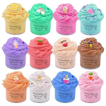 12Pack 70ml Butter Slime Kit Fake Candy Scented Slime Fluffy Party Antistress Toys For Kids Boys Girls Birthday Gift