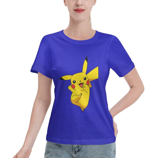 T-Shirt Basique à Manches Courtes pour Femmes Pikachu