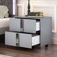 thumbnail image 2 of Noble House Elegant Nightstand with Metal Foot, Mirrored Bedside Table,Gray, 2 of 9