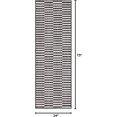 thumbnail image 2 of Unique Loom Tapis Classique d'Extérieur à Rayures 2 Pieds x 6 Pieds Coureur Charbon/ivoire, 2 of 5