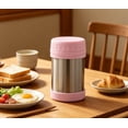 thumbnail image 3 of Mainstay 350ML Silver&Pink Kids Food Jar, SS304 intérieur SS201 extérieur PP couvercle Silicone anneau récipient alimentaire, 3 of 9