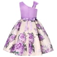 thumbnail image 2 of Ketyyh-chn99 Robe de Demoiselle d'Honneur Robe de Plage Sans Manches à Imprimé Floral Princess Girls Robe Courte Décontractée à Manches Longues Violet, 4-5 Ans, 2 of 5