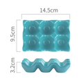 thumbnail image 3 of 6 Grids Egg Holder Ceramic Anti-Slip Egg Box Refrigerator Shockproof Egg Storage Box (Sky-blue), 3 of 8