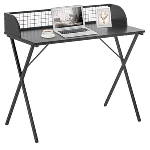 NiamVelo  Computer Desk  39  inch Office Desk,  Modern Simple Desk with with a Baffle to Keep Items from Slipping, Writing Desk Gaming Desk Work Desk for Home Office, Study （Black）