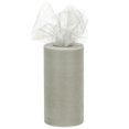 thumbnail image 1 of Unique Bargains 6 inch 50 Yards Tulle Ribbon Rolls Pastel Netting Fabric for Gift Wrapping Christmas Wedding, Grey, 1 of 5