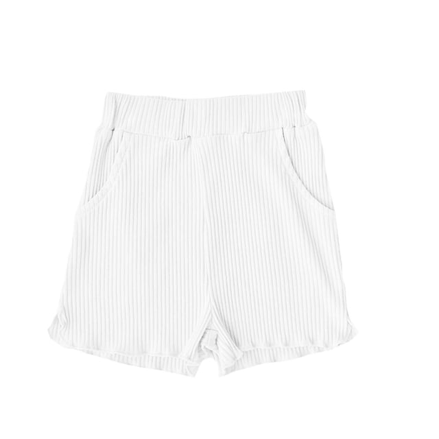 Timegard Baby Girls Clothes Toddler Ribbed Cute Elastic Waist Children Casual Comfy Loose Ruffle Shorts