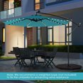 thumbnail image 4 of Gymax 10 Ft Solar LED 40 Lights Offset Umbrella Crank Cross Base Patio Turquoise, 4 of 10