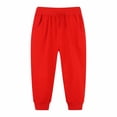 thumbnail image 1 of WEIYLL Boys Pants Solid Color Tracksuit With Bunched Feet Mid Sized Hoodie Red size 6-7 Years, 1 of 9