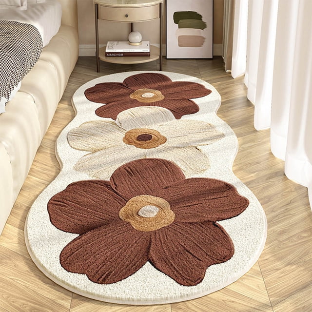 Chmadoxn Bathroom Rugs, Rugs for Living Room, Area Rug, Bath Mat Flower Bedroom Bedside Blanket-living Room Coffee Table Blanket- Window Fully Covered With Blanket And Against-slip Carpet Floor Rugs