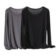 thumbnail image 1 of MeetoTime 2 Pieces Long Sleeve Tops for Women Basic Round Neck Soft T-Shirt Plus Size Comfy Tees X-6X, 1 of 2