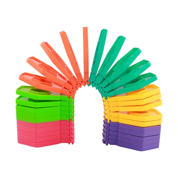 A Rainbow Fidget Stress Relief Toy For Kids Sensory Play Coil Puzzle Decompression Toy Stretchy Bendy Plastic Sensory Toy 7.87 Inches Long