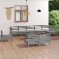 thumbnail image 1 of vidaXL 10 Piece Garden Lounge Set Solid Wood Pine Grey, 1 of 8