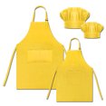thumbnail image 1 of TOPTIE Tabliers de Cuisine en Toile de Coton pour Enfants et Parents et Ensemble de Toque de Chef, 1 of 7