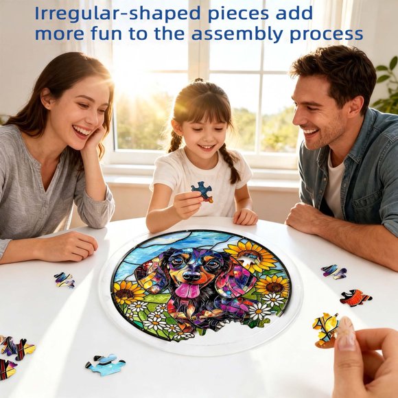 DIY Acrylic Puzzle Suncatcher 83 Pieces Stained Glass Window Hanging Double Sided Light Projection Craft Kit with Metal Frame for Home Decor Gift