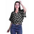 thumbnail image 2 of Moomaya Hauts Cache-Cœur pour Femmes Imprimés Taille Élastique Manches Boxy Blouse Cache-Cœur Décontractée, 2 of 4
