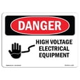 thumbnail image 1 of SignMission OS-DS-A-710-L-1329 7 x 10 in. OSHA Danger Sign - High Voltage Electrical Equipment, 1 of 1