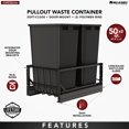 thumbnail image 2 of Rev-A-Shelf Double Pullout 50 qt. Kitchen Trash Can, Soft-Close, 5349-2150DM-218, 2 of 12