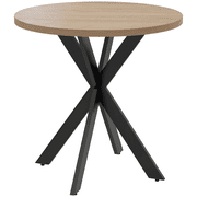 HOMCOM 29.5" Round Kitchen Table, Dining Table for Small Spaces, Steel Leg