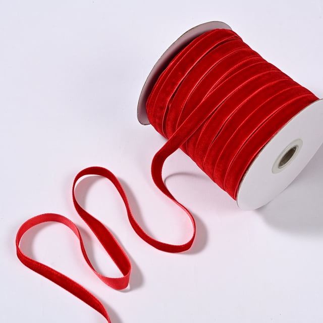 TopLLC Velours 1 cm Ribbon Flocage Ribbon Velours Bijoux Bricolage Ribbon Accessoires Nœud Ribbon 50 Yards