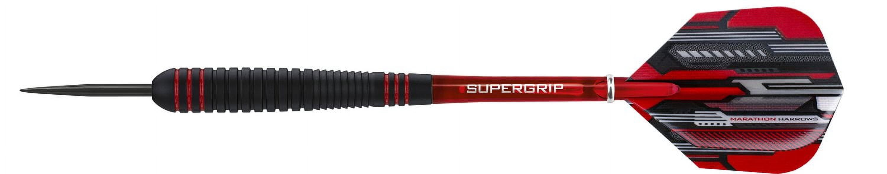 Harrows Ace Rubber Grip Steel Tip Brass Darts, 24 g, with Supergrip Shafts and Marathon Flights