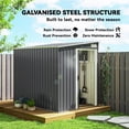 thumbnail image 4 of Outsunny 5 x 7FT Lean to Outdoor Storage Shed w/ Foundation, Dark Grey, 4 of 10
