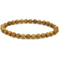 thumbnail image 1 of Bracelet Extensible en Perles Rondes de 6 mm en Pierre Précieuse Grain de Bois Mat Naturel 7 Pouces Unisexe, 1 of 5