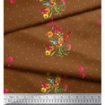 thumbnail image 3 of Soimoi Poly Georgette Tissu Dot,Leaves & Pervenche Imprimé Floral 1 Yard 52 Inch Wide, 3 of 3