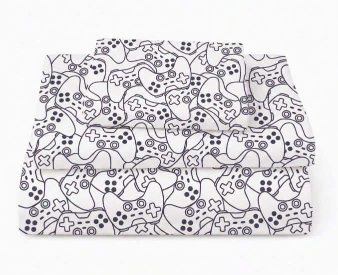 Mainstays Kids 220TC Cotton Gamer Double, 4 Piece Sheet Set