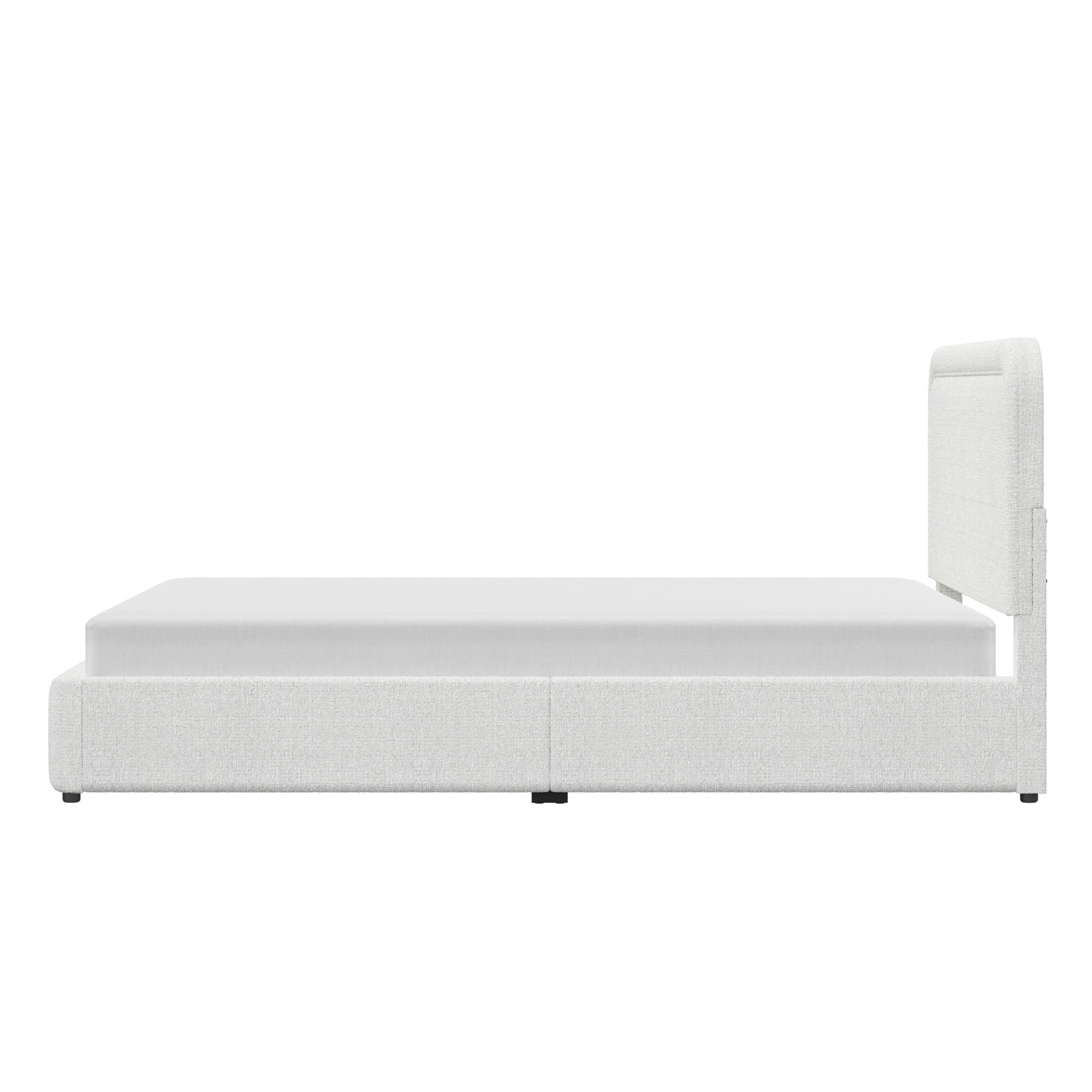 Lit plateforme double Juliet en tissu bouclé – Better Homes & Gardens, couleur ivoire