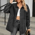thumbnail image 4 of Pisexur Veste Femme Coupe-Vent Trench Manteaux Vestes d'Automne Mode Femme Couleur Col à Revers Style Amincissant Manche Veste en Denim, 4 of 5